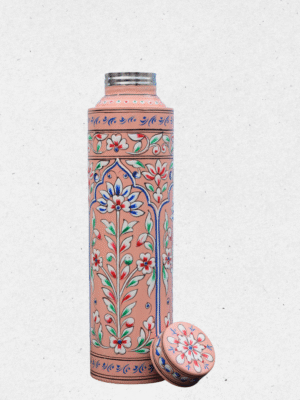 Blush Blossom Hand-Painted Water Bottle
