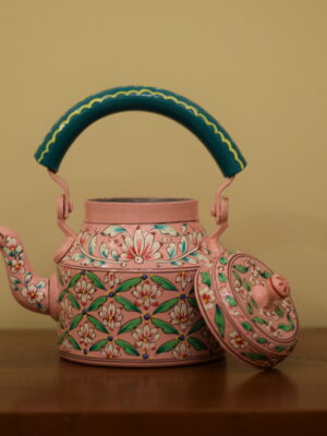 Floral Pink Hand Painted Tea Kettle
