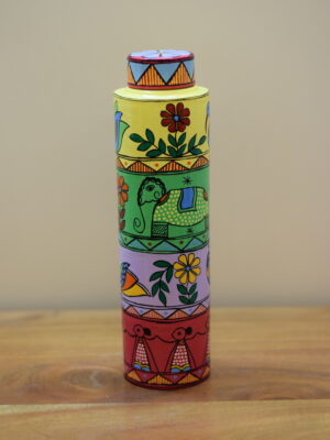 Folk Art Theme Hand-Painted Stainless Steel Bottle
